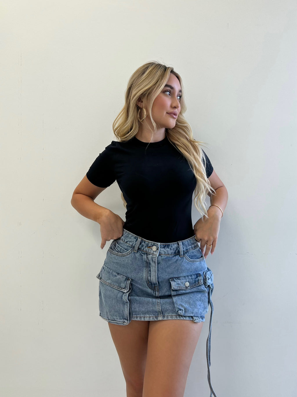 PRECIOUS CARGO DENIM SKIRT