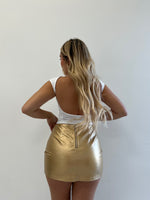 GOSSIP GIRL MINI SKIRT GOLD