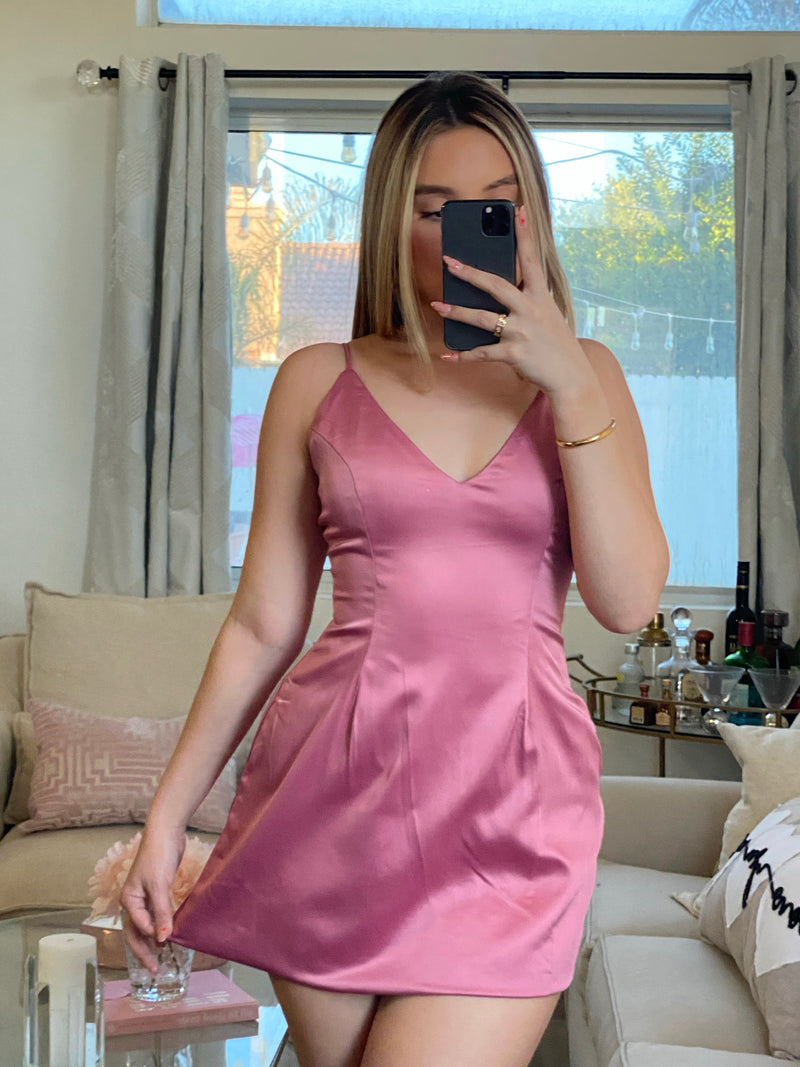 PRINCIPESSA SATIN MINI DRESS PINK