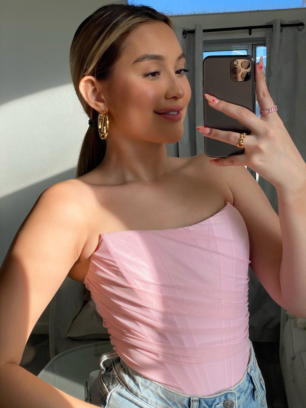 BUTTERCUP BUSTIER TOP PINK