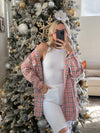 CHILL BACK FLANNEL SHIRT DRESS PINK