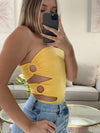 MAKE ME STAY BODYSUIT YELLOW