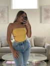 MAKE ME STAY BODYSUIT YELLOW