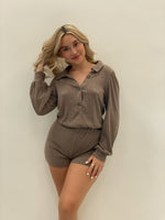 ANOTHER DAY KNIT ROMPER MOCHA