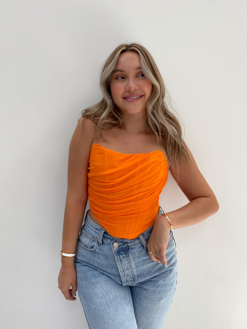 BUTTERCUP BUSTIER TOP ORANGE