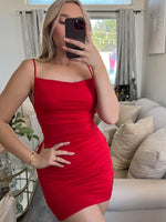 KISS IT BETTER MINI DRESS RED