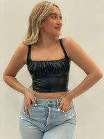 HYPNOTIC LEATHER TOP BLACK