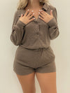 ANOTHER DAY KNIT ROMPER MOCHA