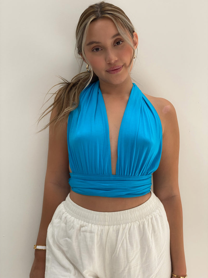 KEEP IT BEACHY TOP BLUE