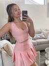 FOOLISH PLEATED MINI TENNIS SKIRT PINK